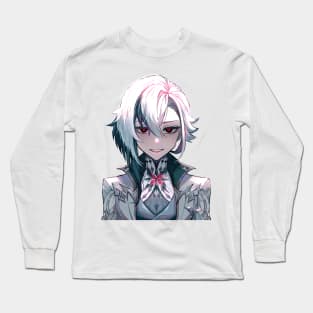 Arlecchino Fatui Harbinger The Knave Portrait Genshin Impact Fan Art Game Anime Manga Tee Long Sleeve T-Shirt